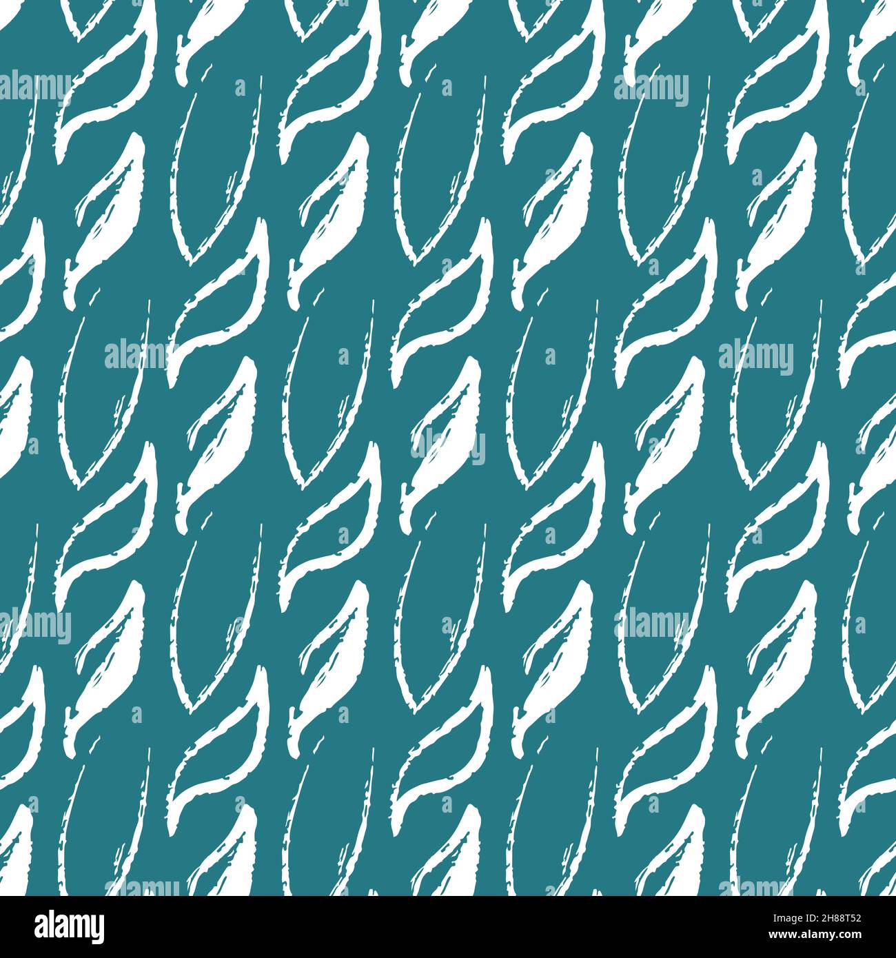 Green emerald background with organic leaves seamless pattern, cute textile design Stock Vector