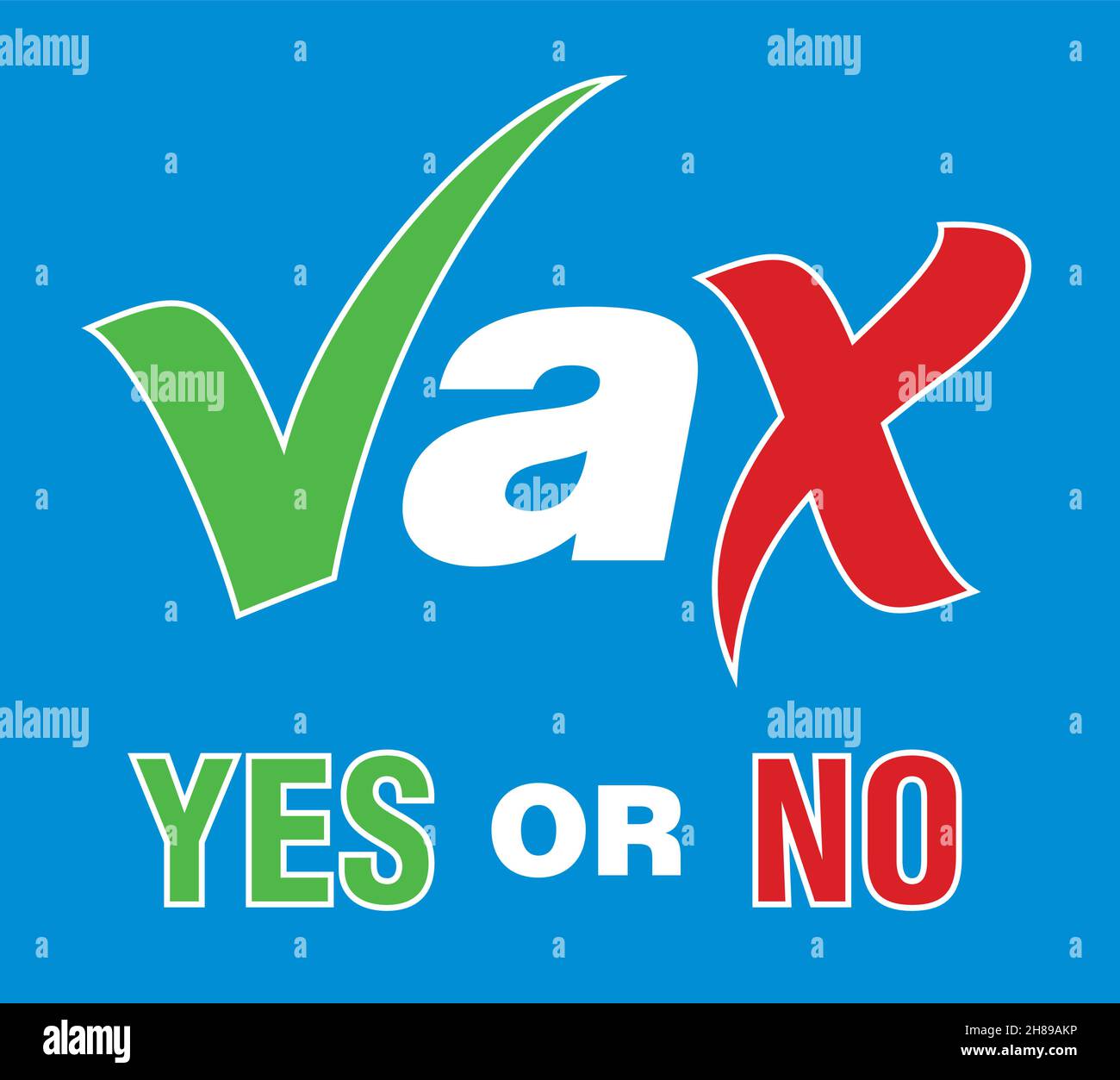 Covid Vaccine. VAX Yes or No. Vector sign. Stock Vector