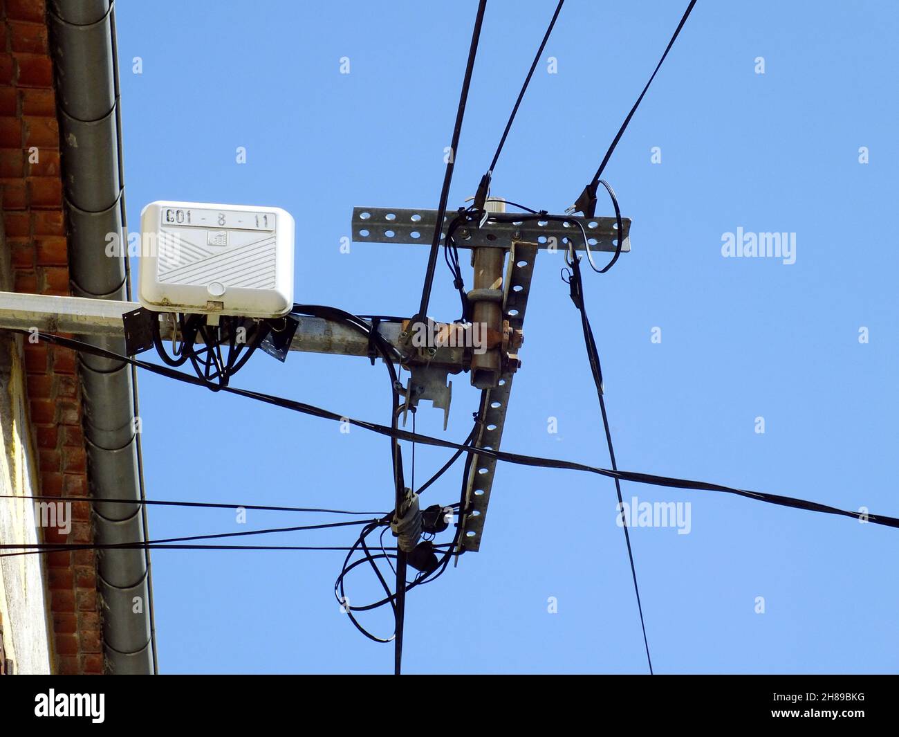 Telephone and edf connection Stock Photo Alamy