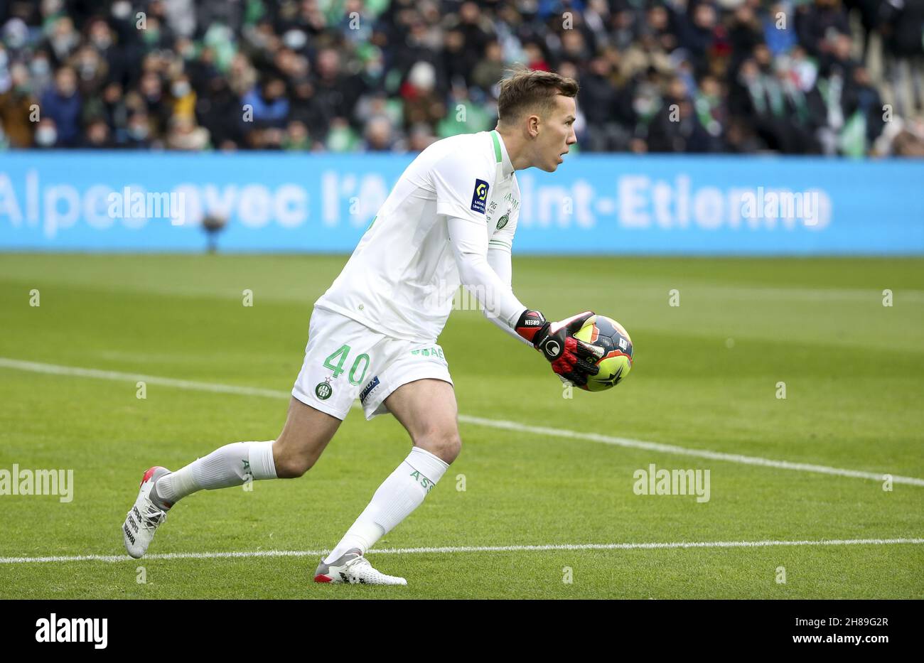 Etienne GREEN goalkeeper Saint-Etienne during the French championship Ligue  1 football match between RC Lens and AS Saint-Etienne on August 15, 2021 at  Bollaert-Delelis stadium in Lens, France - Photo Laurent Sanson /