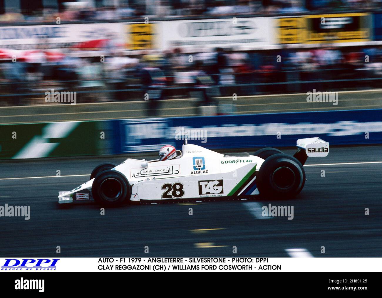 AUTO - F1 1979 - ANGLETERRE - SILVESRTONE - PHOTO: DPPI CLAY REGGAZONI (CH) / WILLIAMS FORD COSWORTH - ACTION - Photo: Dppi/DPPI/LiveMedia Stock Photo