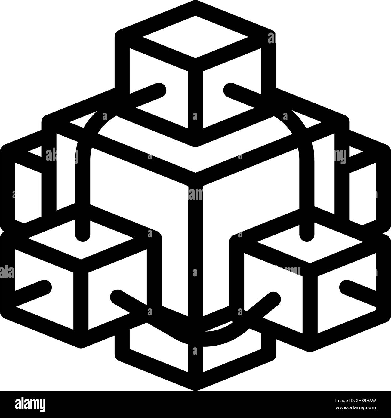 blockchain crypto currency line icon vector illustration Stock Vector ...