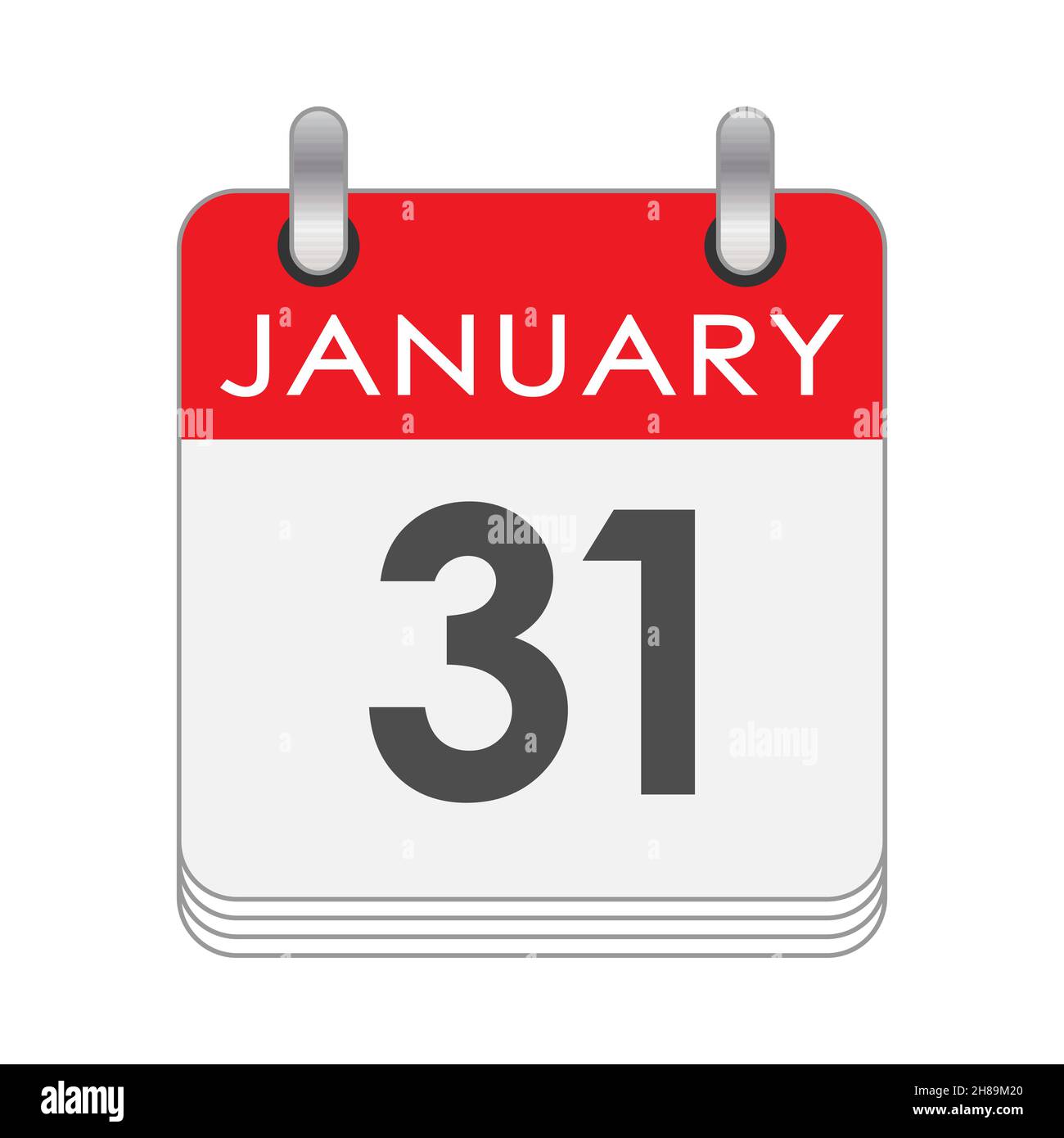 January 31. A leaf of the flip calendar with the date of January 31