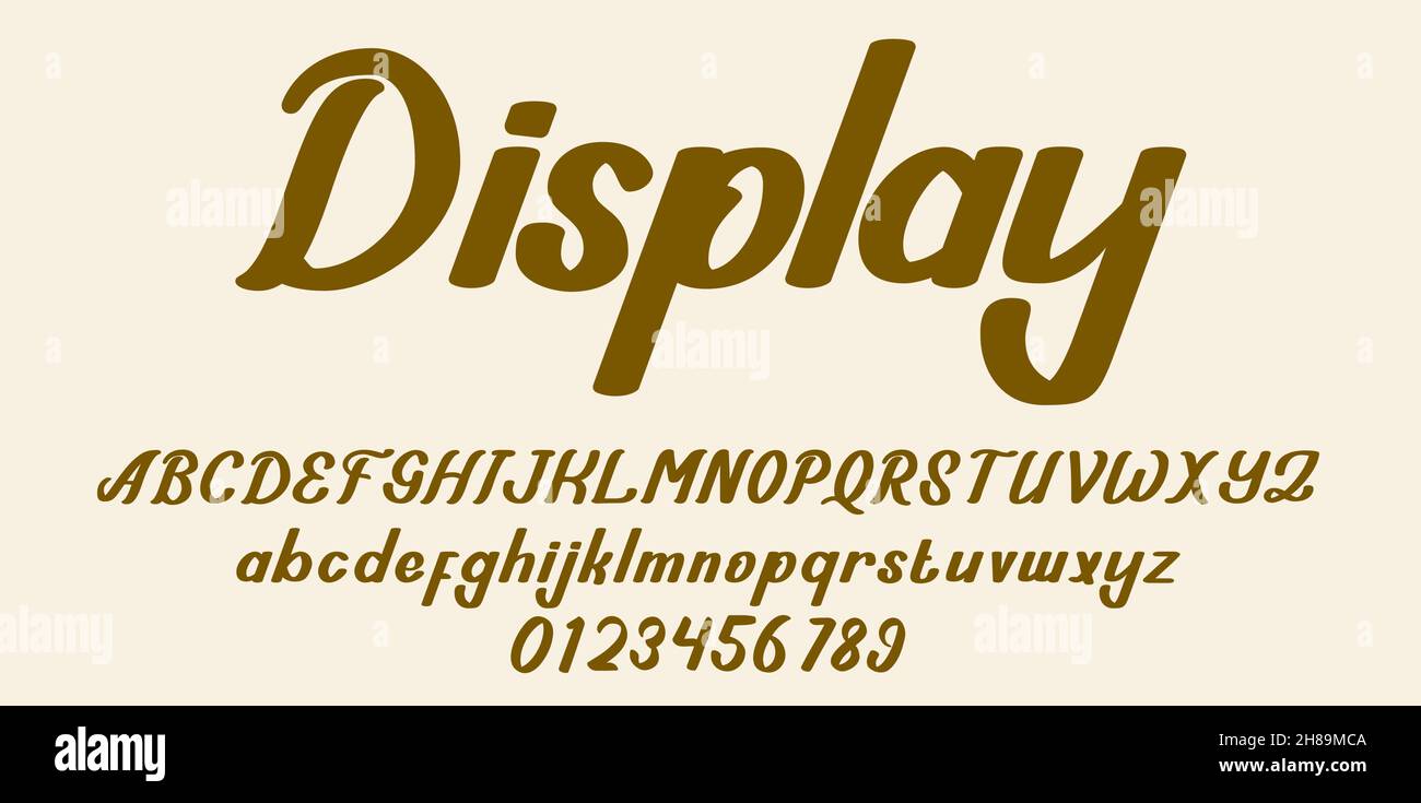 Display font alphabet vector illustration isolated Background Stock Vector