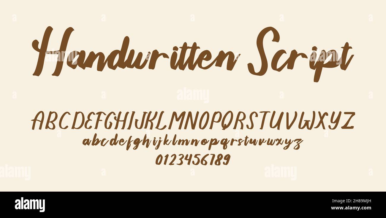 handwritten script font alphabet vector illustration isolated ...