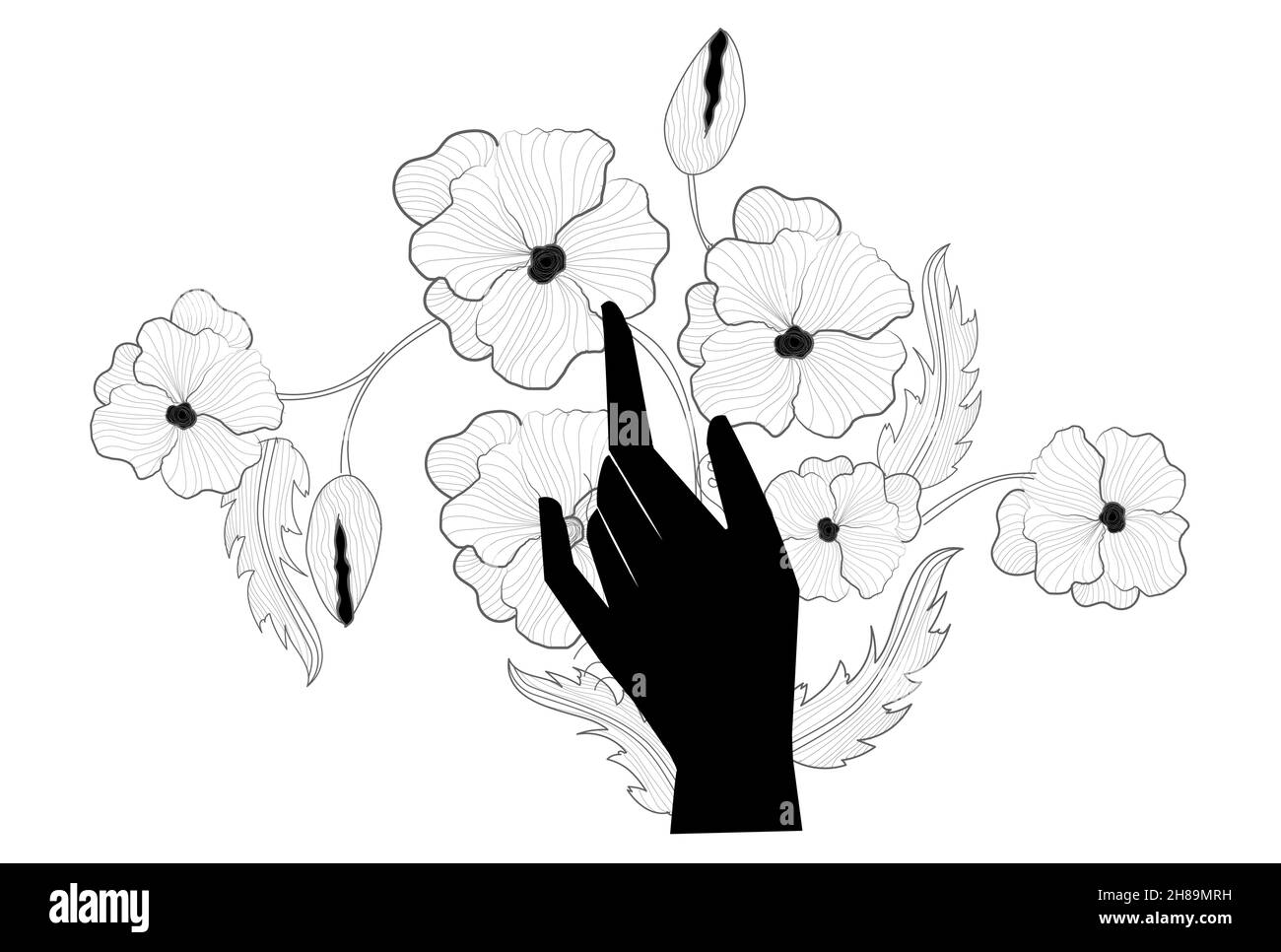 Female black and white hand Stock Vector Image & Art - Alamy