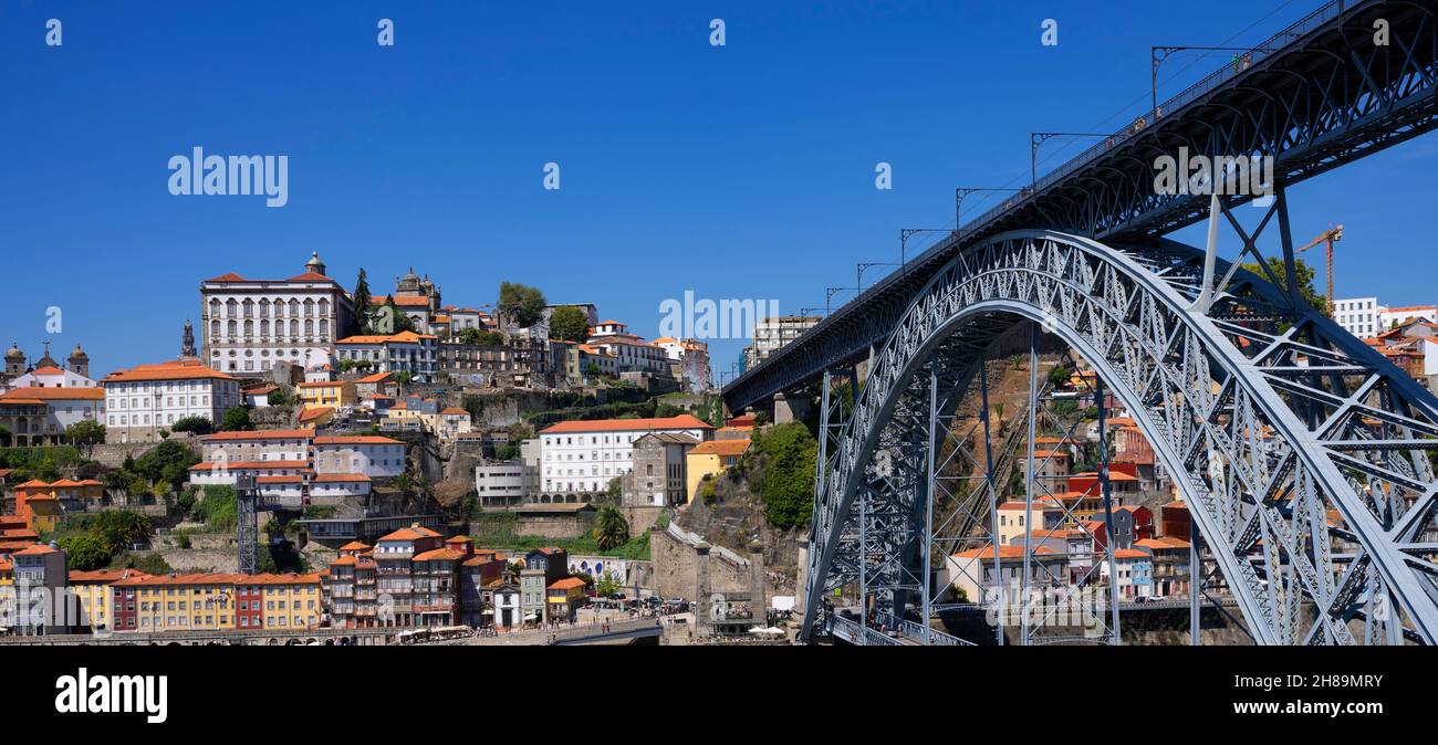 View of famous bridge in Porto, Portugal Stock Photo
