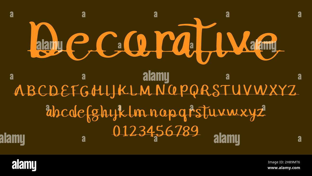 decoration display font alphabet vector illustration isolated Background Stock Vector