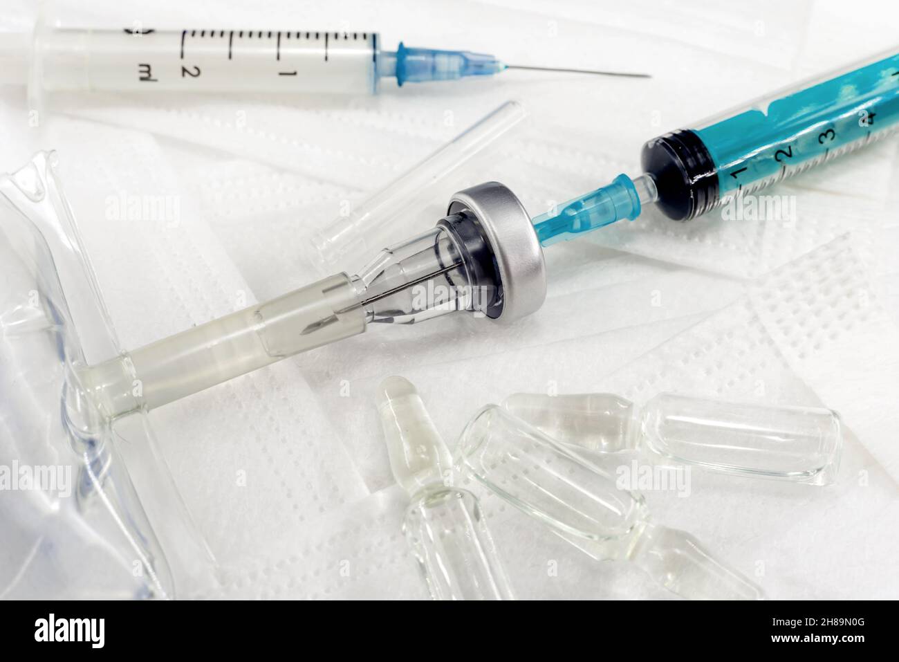 The syringe draws the medicine in the form of a solution. Syringes with
