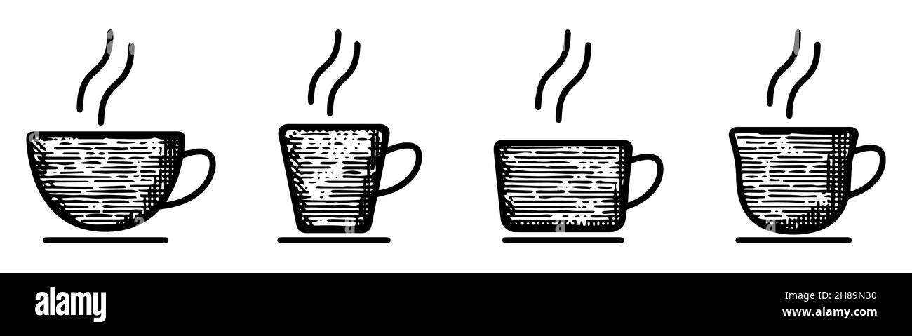 set cup coffee doodle vector illustration Stock Vector Image & Art - Alamy