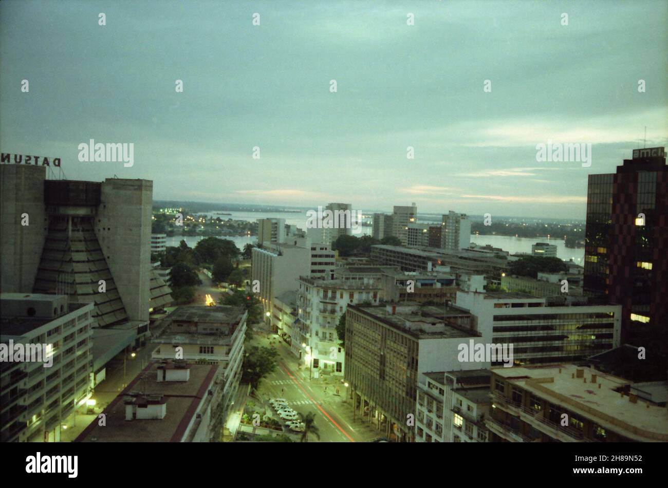 Abidjan, Côte d'Ivoire - June 1981. Avenue Delafosse, centre, with ...