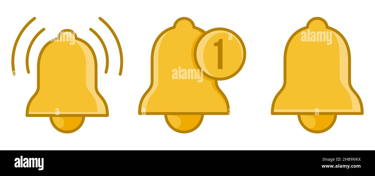 bell notification set vector illustration Stock Vector