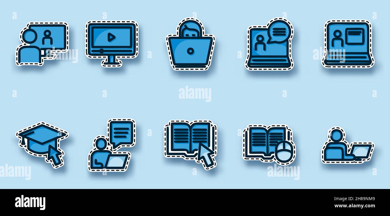 online education school sticker vector illustration isolated background Stock Vector