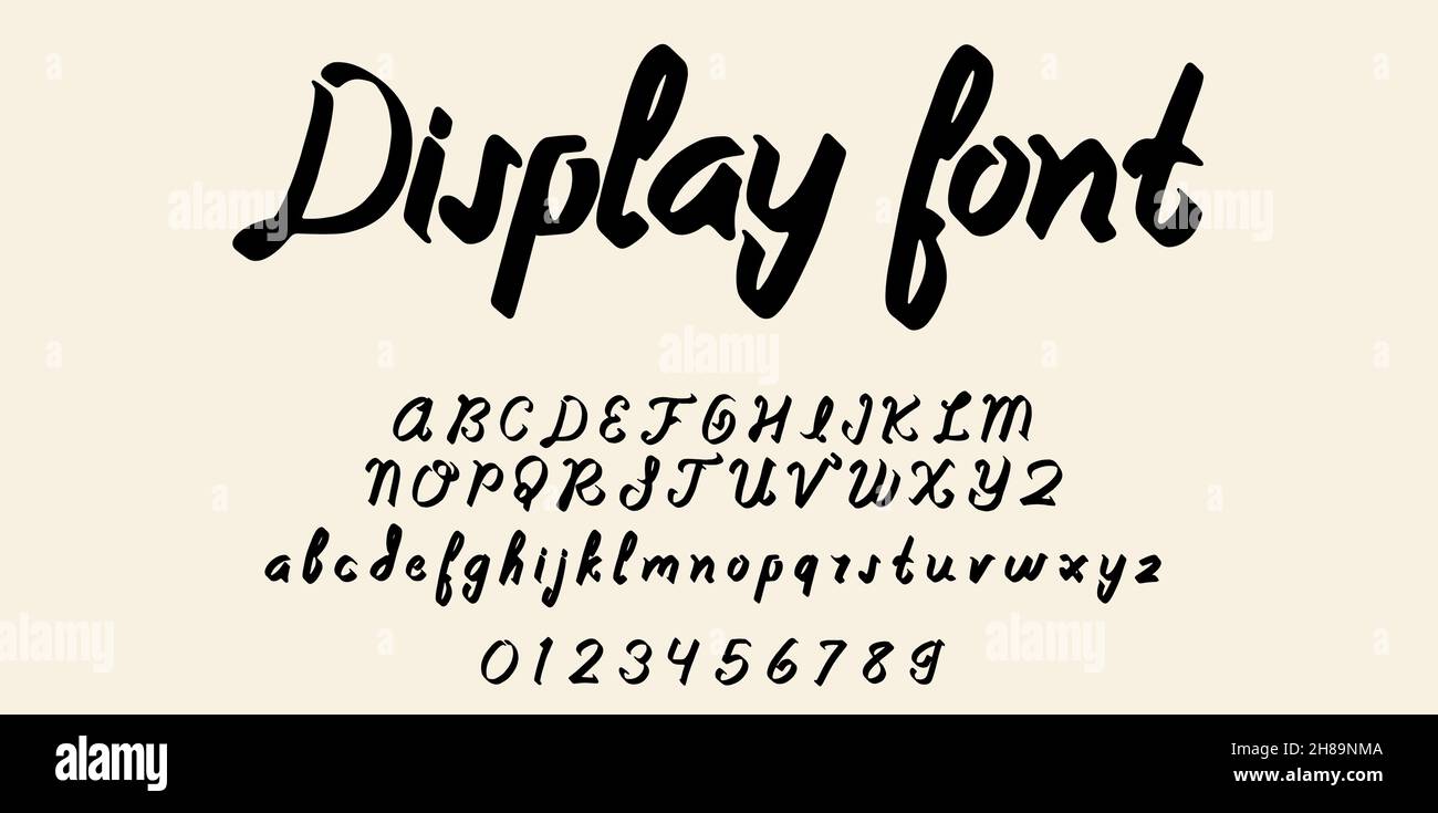 Display font, typeface alphabet vector illustration isolated Background Stock Vector