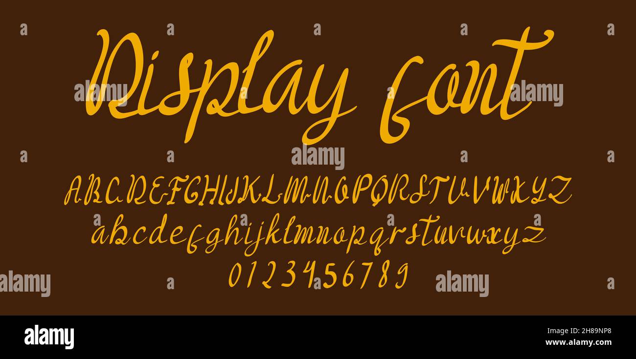 Script Display font alphabet vector illustration isolated Background ...