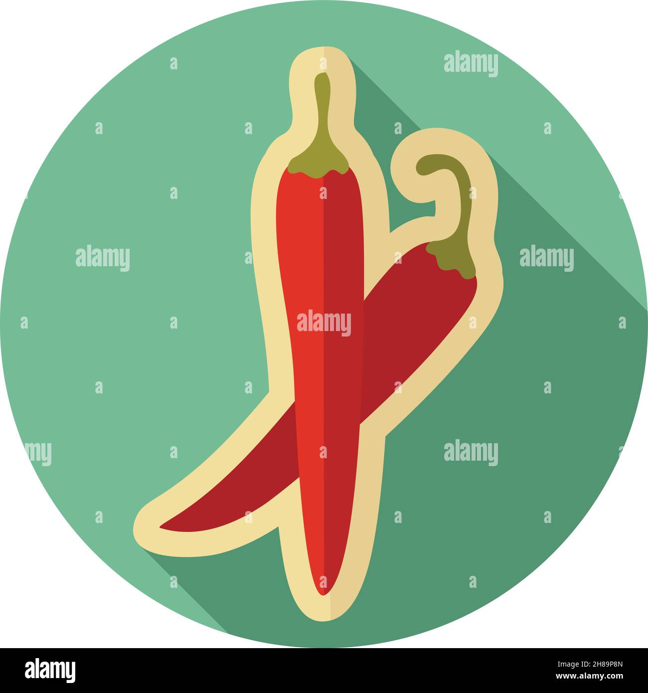 Chilli pepper flat icon. Vegetable vector illustration Stock Vector ...