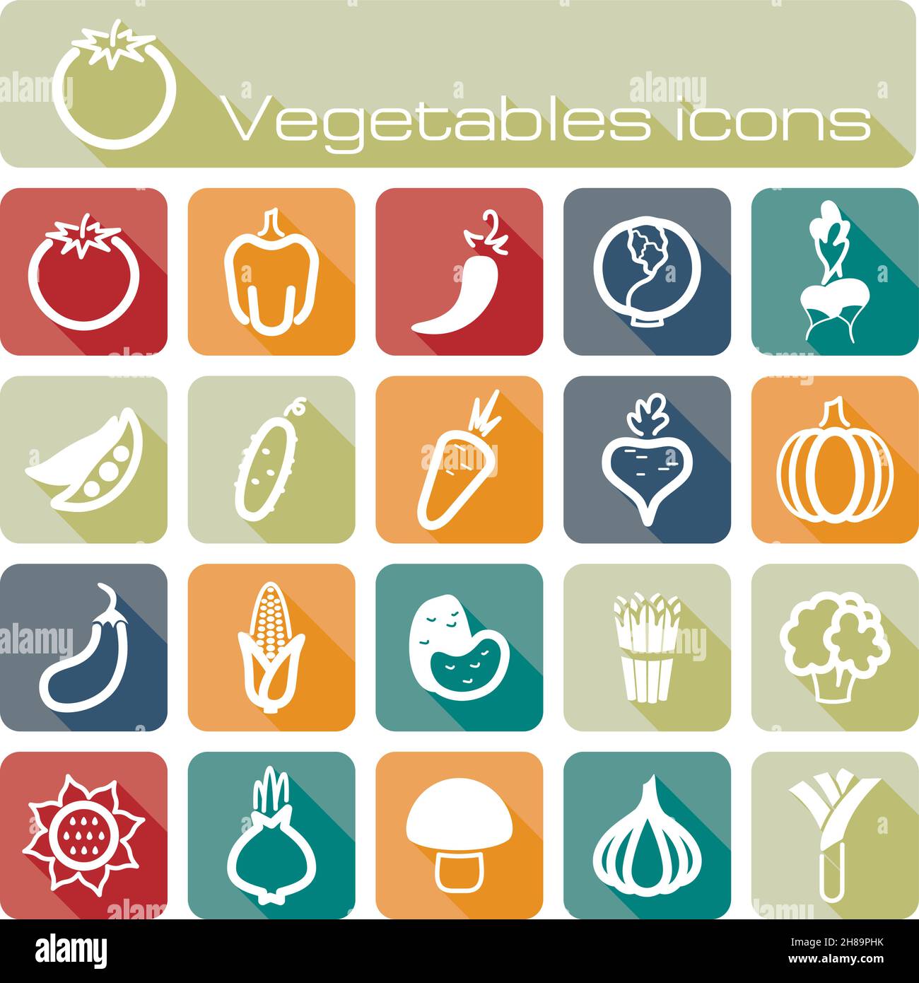 The modern icons set vegetables vector eps 10 Stock Vector Image & Art ...