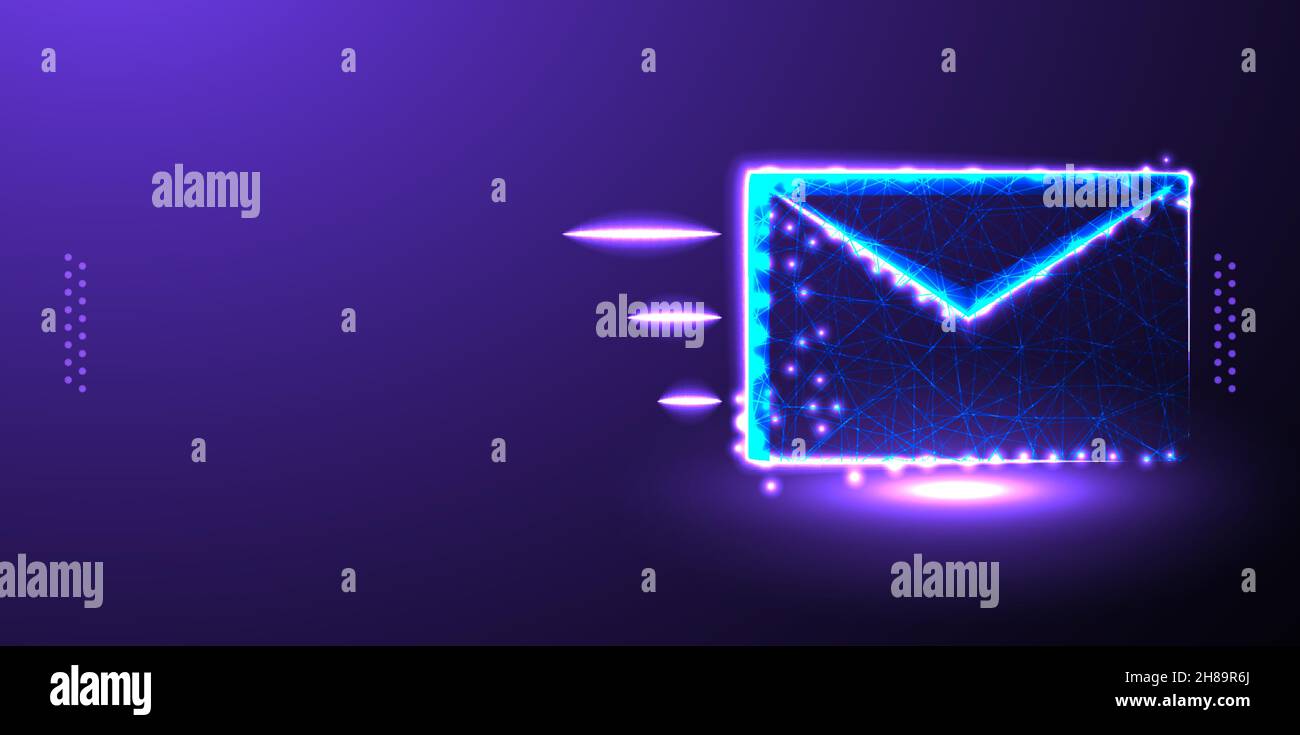 envelope, message, fast polygonal low poly wireframe background vector illustration Stock Vector