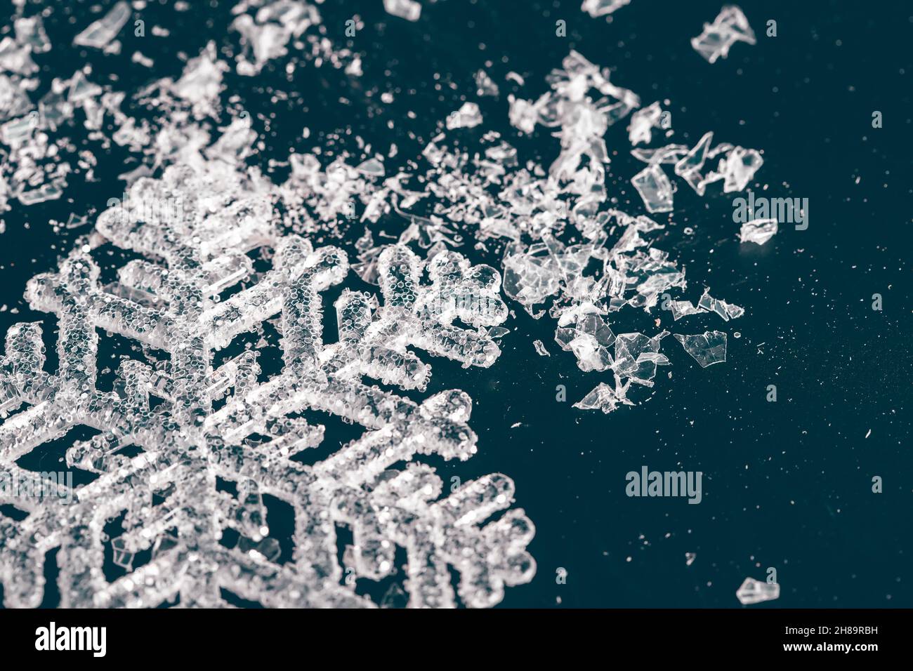 Vintage holiday and Christmas background with snowflake on blue Stock ...