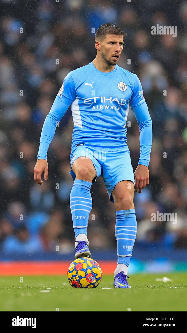 Ruben Dias #3 of Manchester City in action during the game Stock