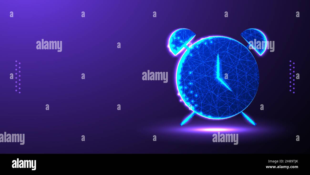 clock, timer, time, management low poly wireframe mesh design vector