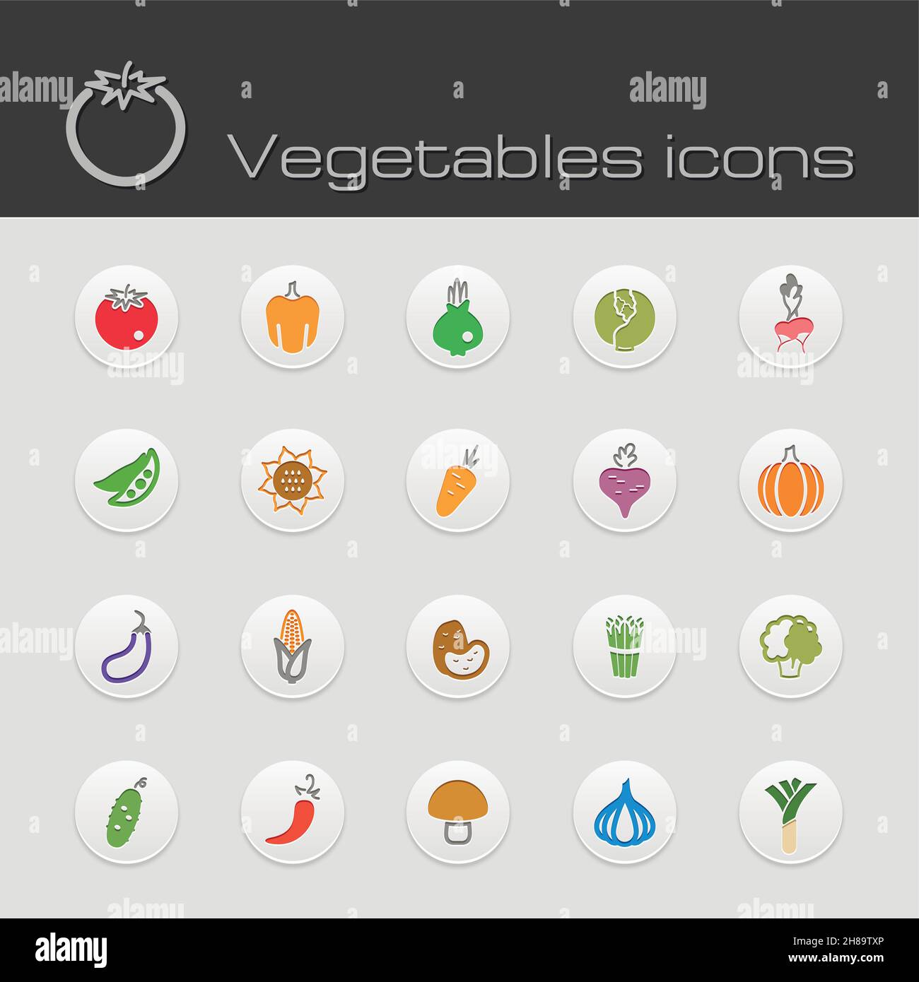 The modern icons set vegetables vector eps 10 Stock Vector Image & Art ...