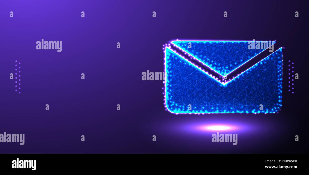 envelope, message polygonal low poly wireframe background vector illustration Stock Vector