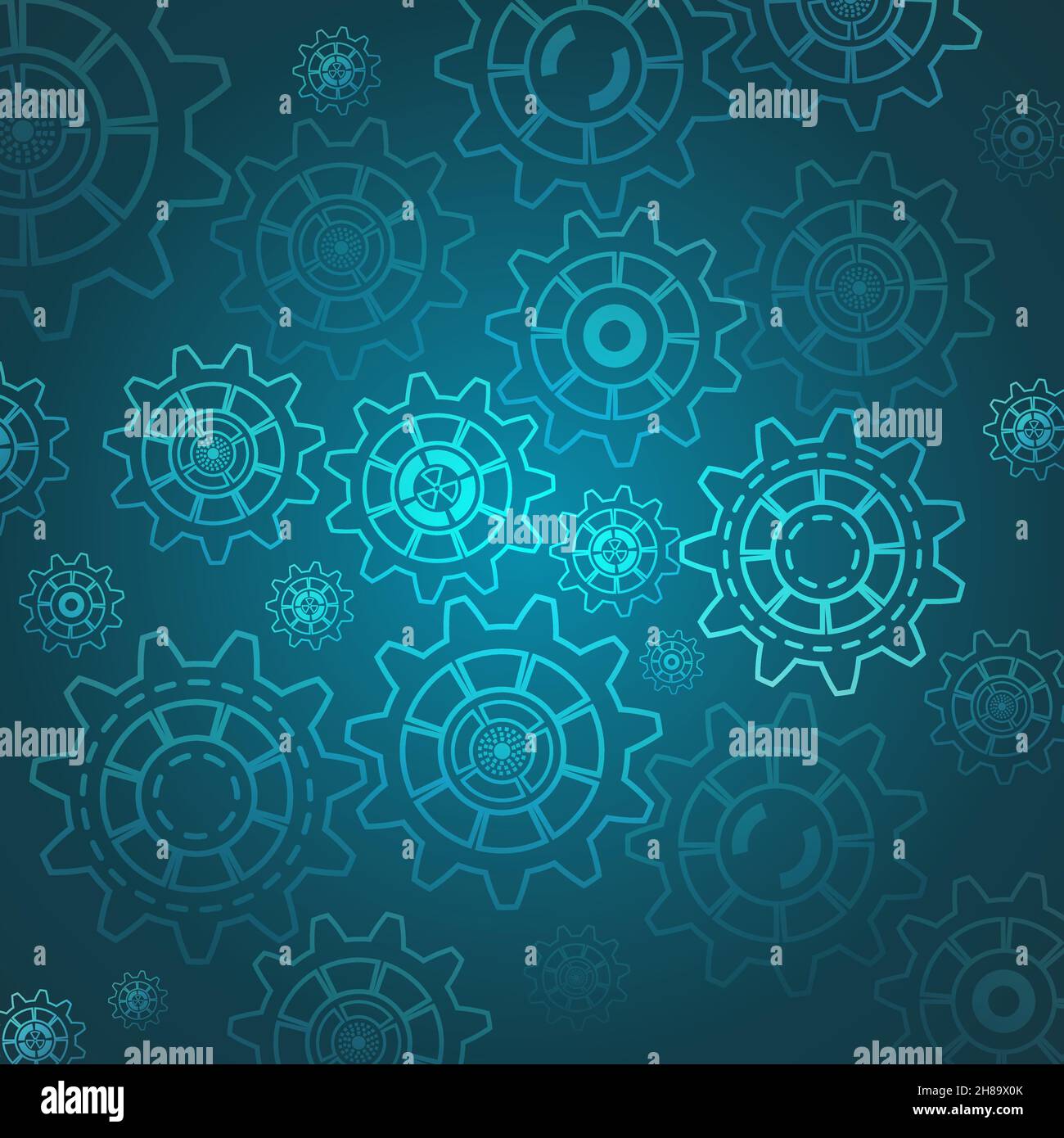 Blue Technology Background mechanical gear wheel.Vector Illustration ...
