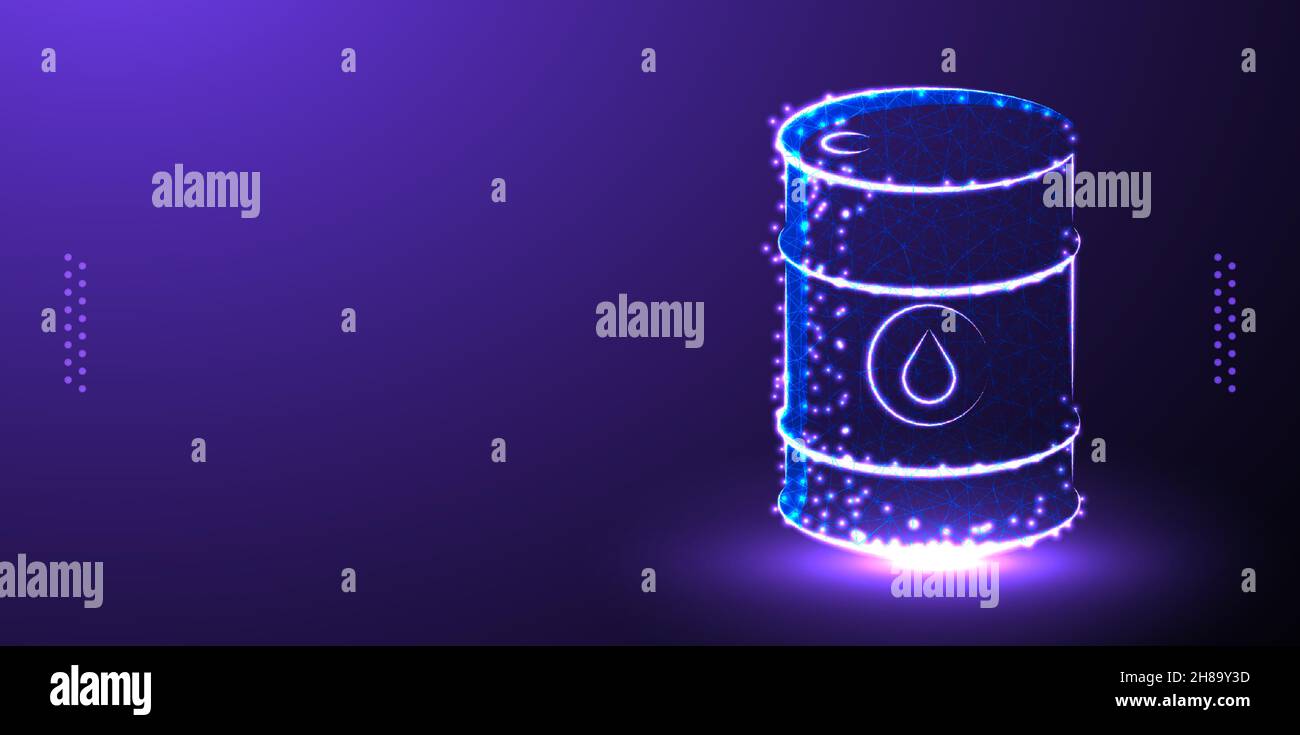 oil barrel drum low poly wireframe, polygonal design vector illustration Stock Vector