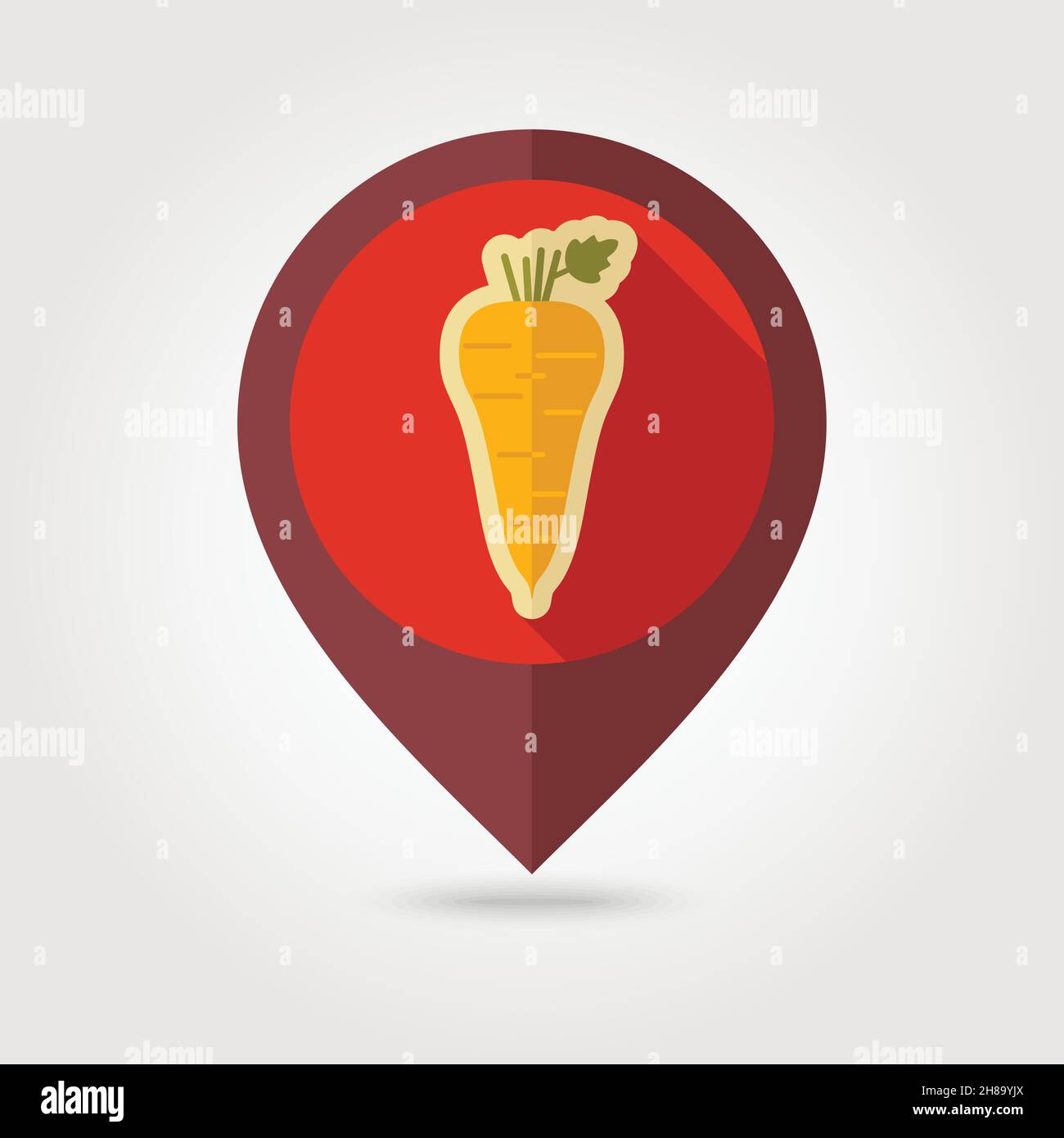 Parsnip root flat vector pin map icon. Map pointer. Map markers ...
