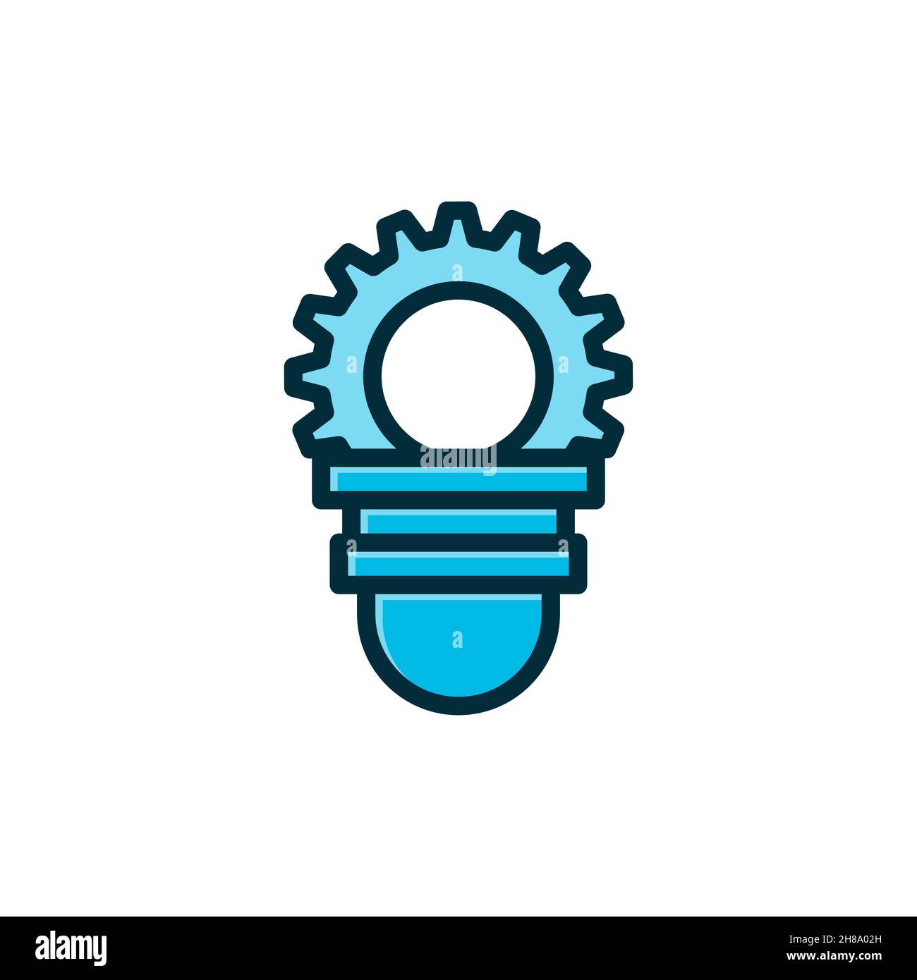 gear bulb idea colorful icon vector illustration Stock Vector
