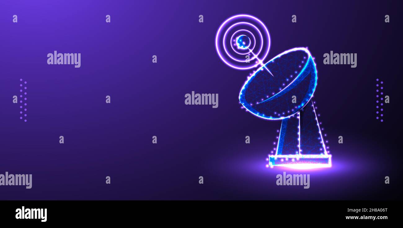 antenna signal low poly wireframe vector illustration Stock Vector