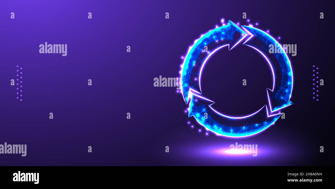 recycle repeat low poly wireframe mesh Stock Vector