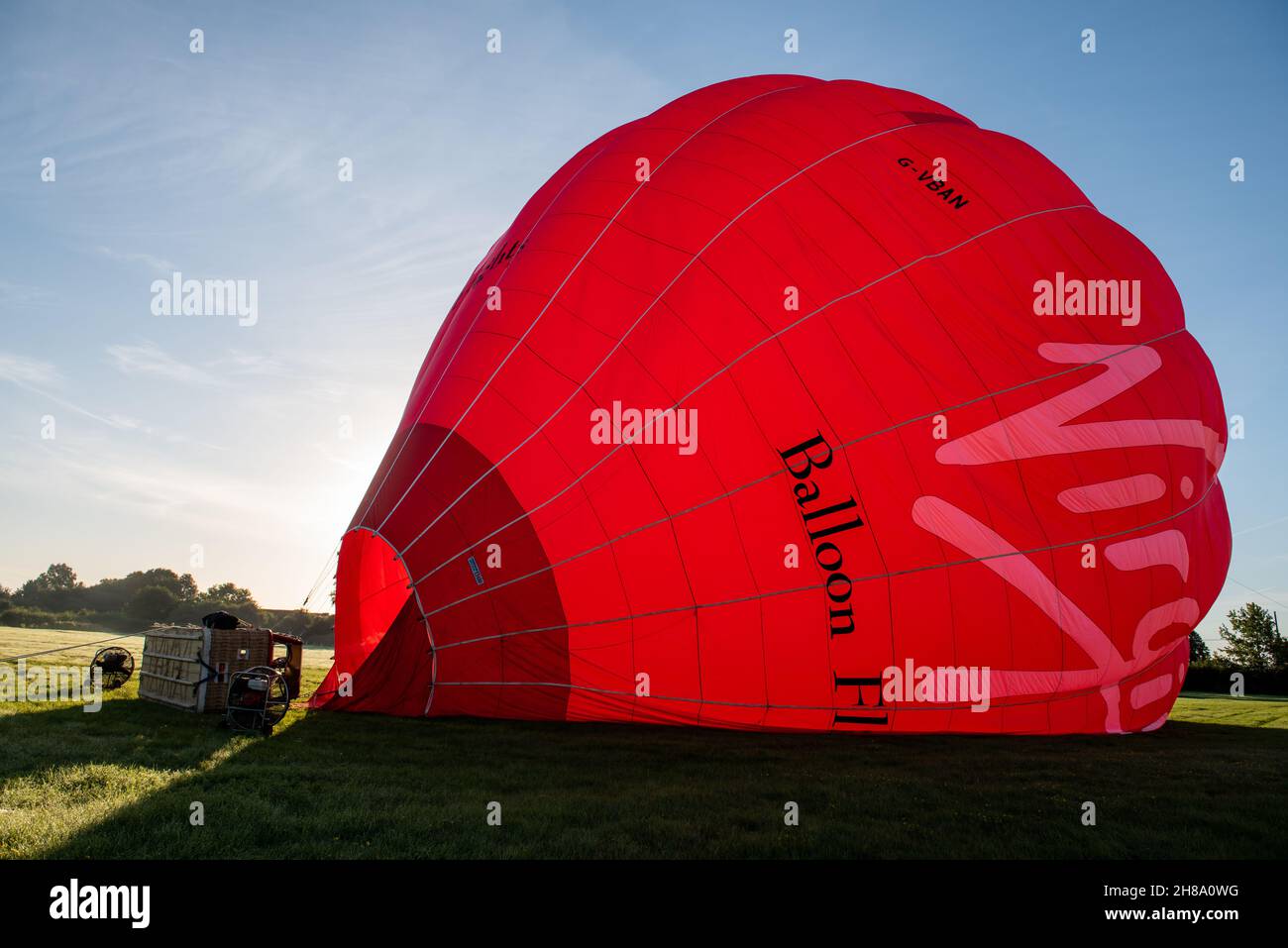 Preparation of hot air balloon ride Stock Photo Alamy