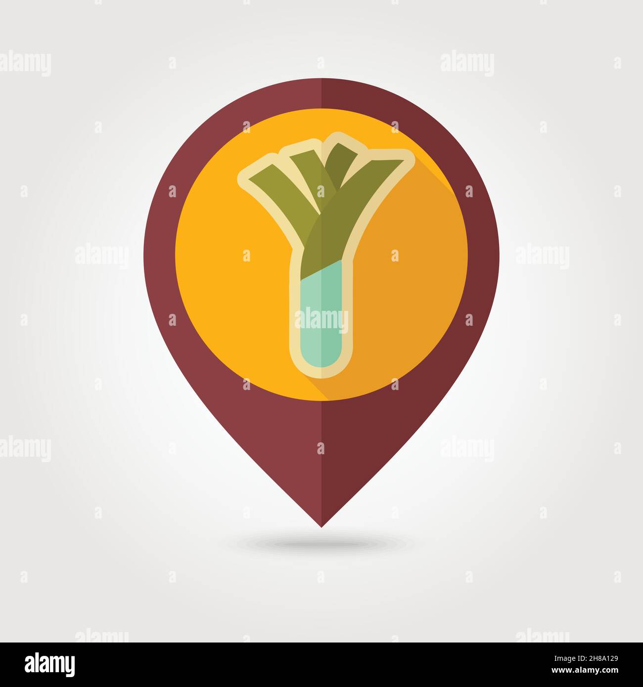 Leek flat vector pin map icon. Map pointer. Map markers. Vegetable ...