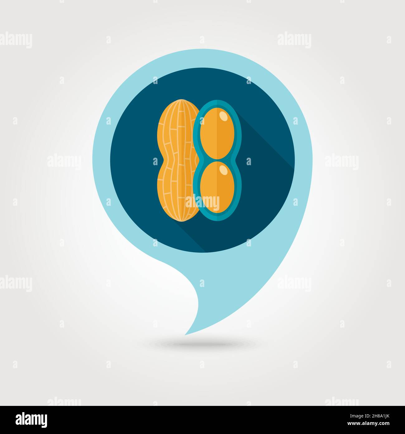Peanut flat vector pin map icon. Map pointer. Map markers. Vegetable vector illustration eps 10 Stock Vector