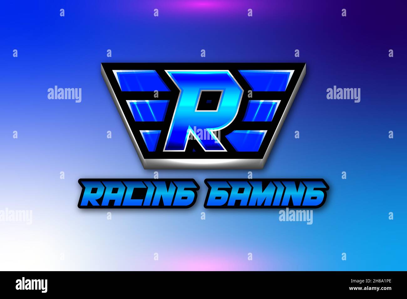 initial letter R wings, Gaming logo Stock Vector