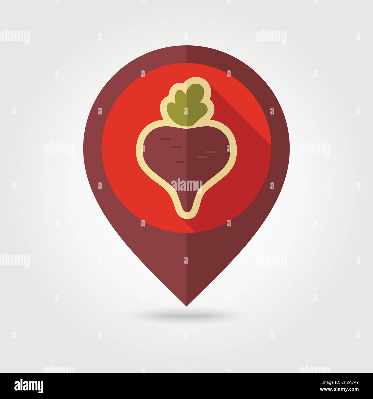 Beet flat vector pin map icon. Map pointer. Map markers. Vegetable ...