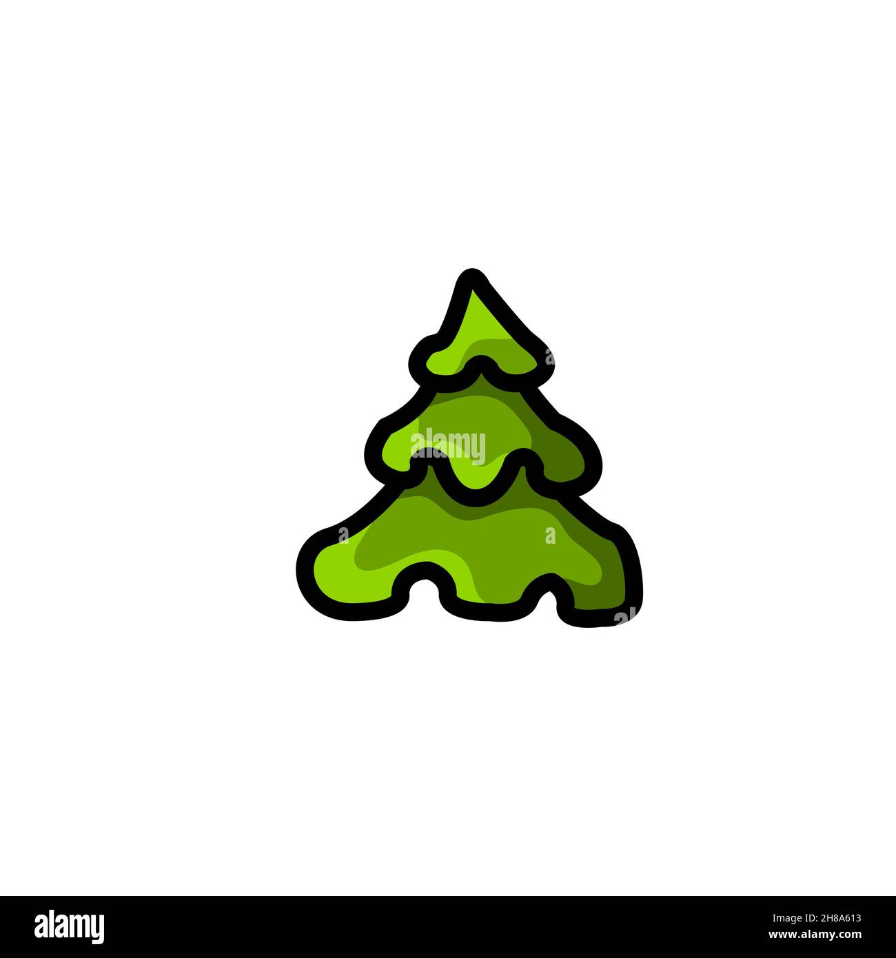 cypress , christmas tree colorful icon vector illustration Stock Vector
