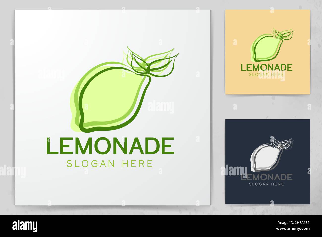Green Lemonade Logo Designs Inspiration Isolated on White Background