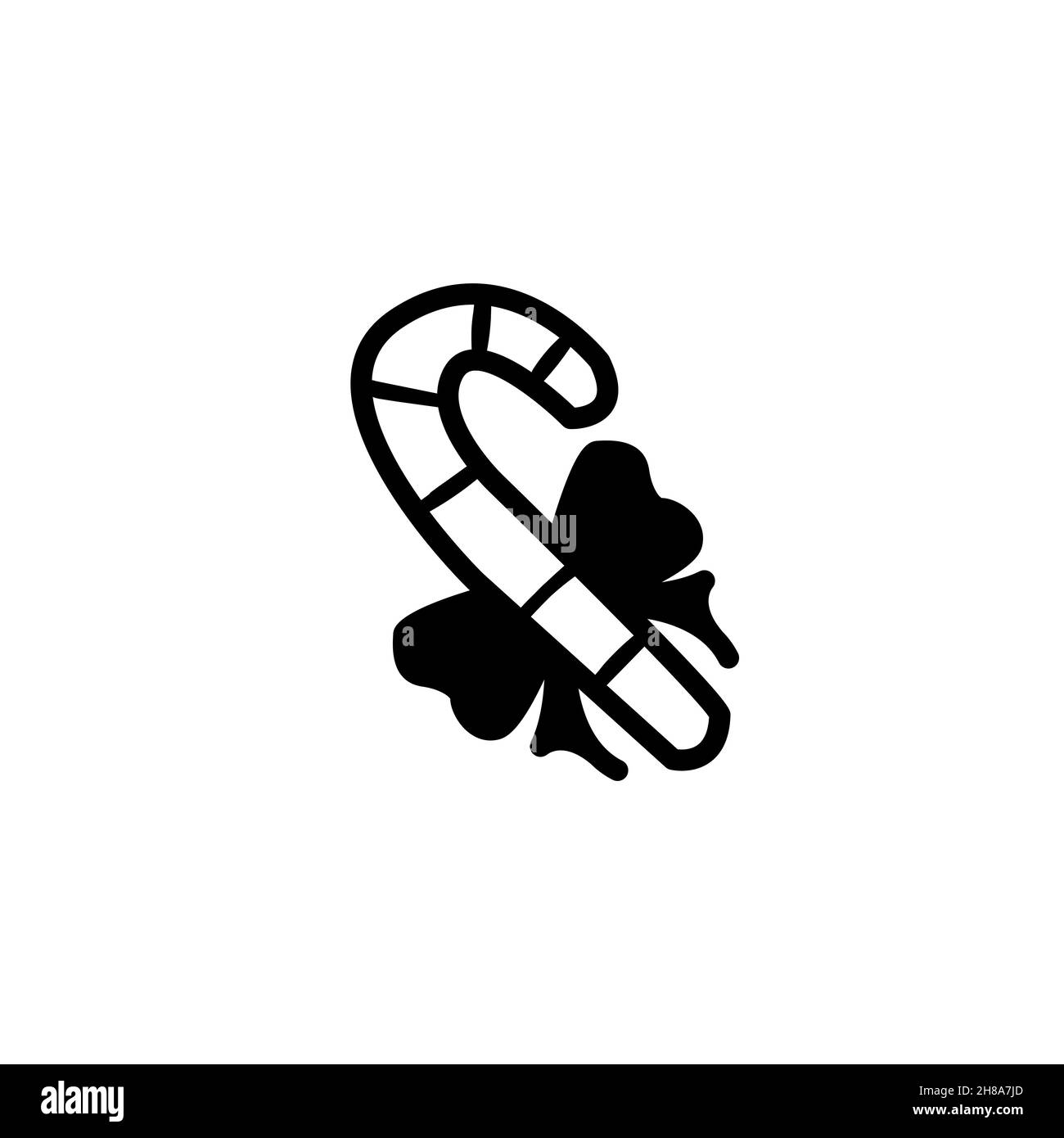 christmas candy and bow flat icon vector illustration Stock Vector ...
