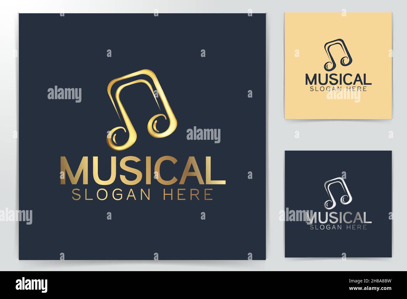 Musical symbol, Music logo design, vector illustration Stock Vector ...