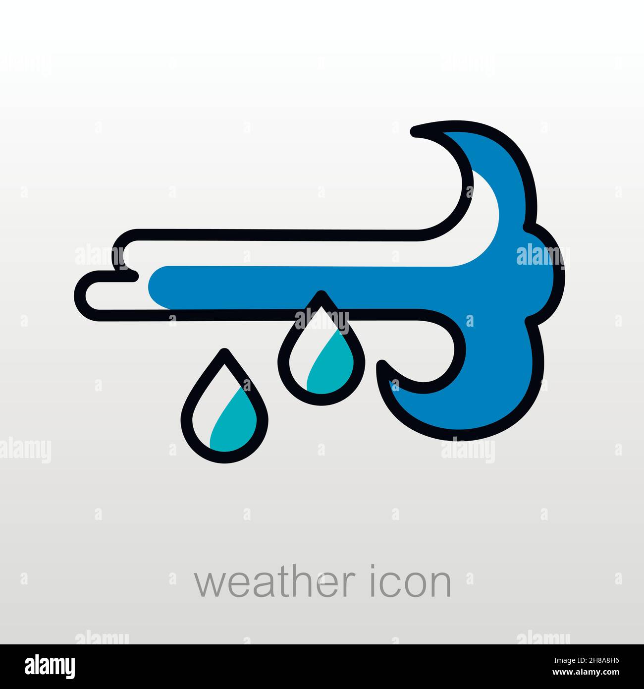 Wind Rain outline icon. Meteorology. Weather. Vector illustration eps ...