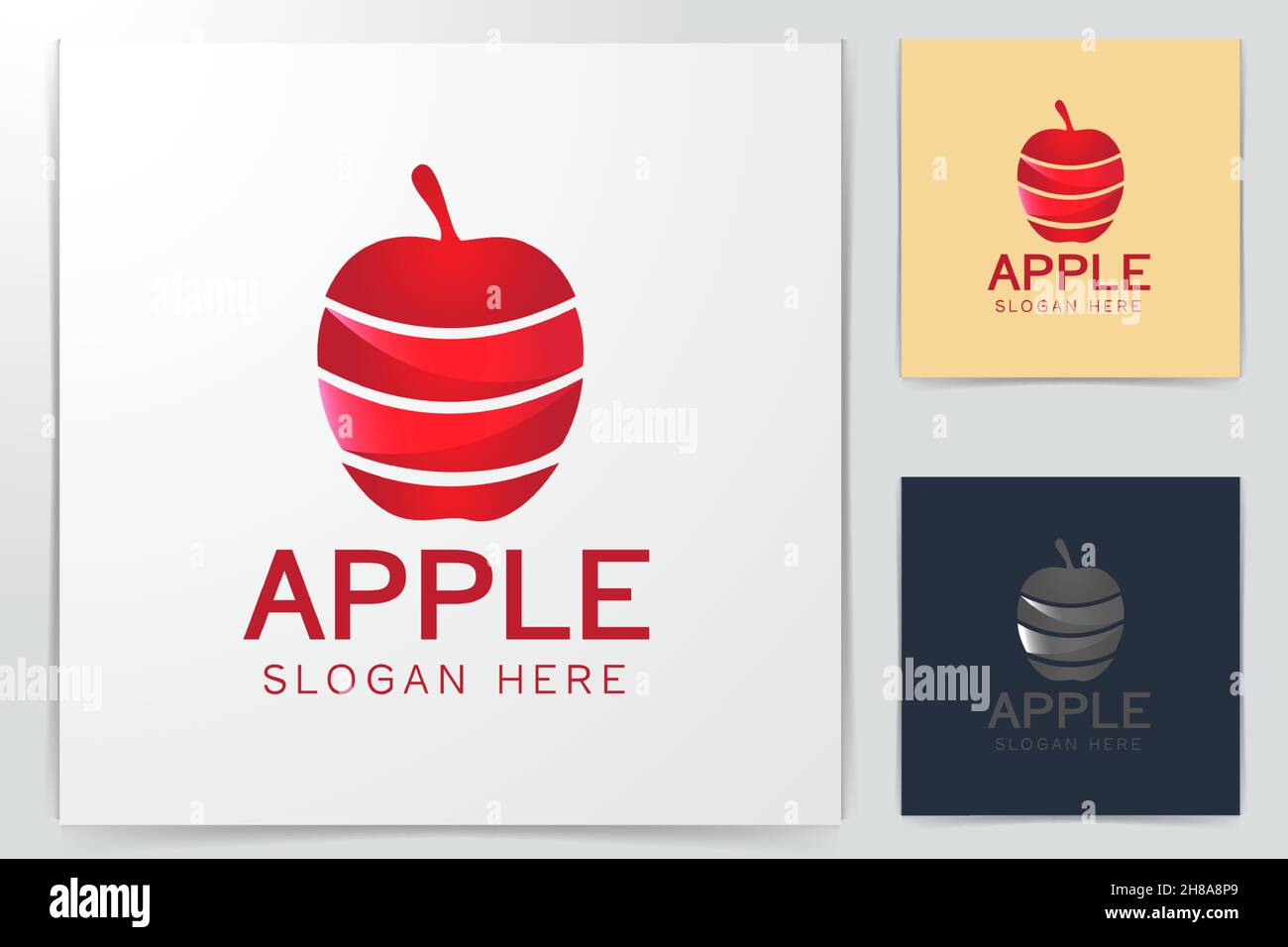 Red Apple Logo Designs Inspiration, Vector Illustration Stock Vector