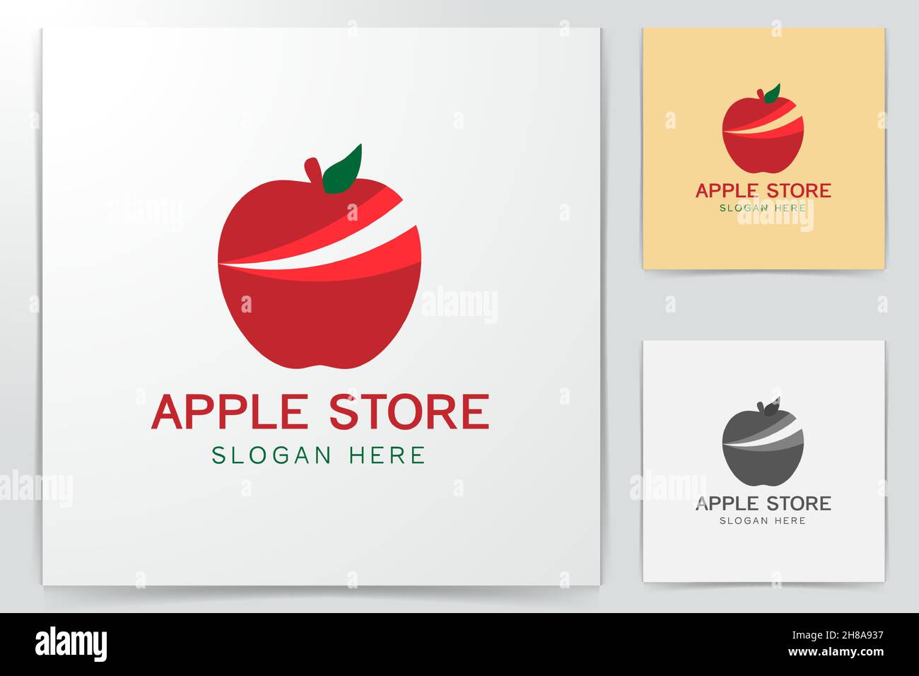 Red Apple Logo Designs Inspiration, Vector Illustration Stock Vector
