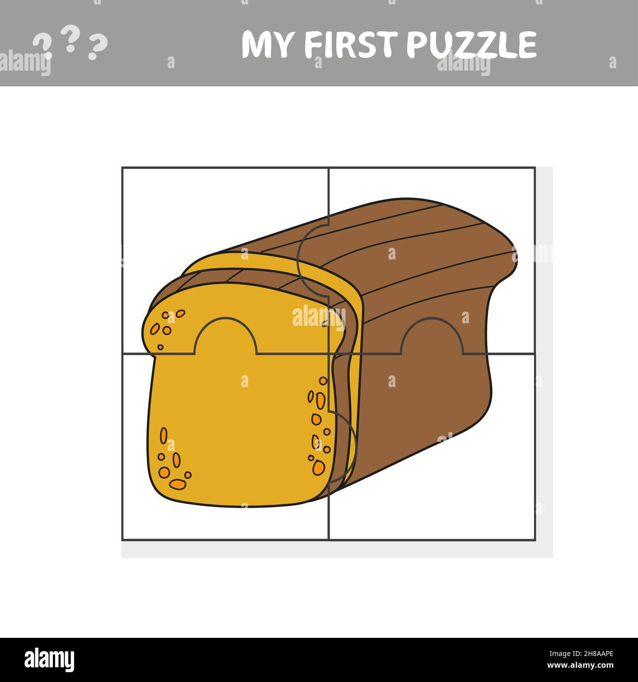 My first puzzle. Bread. Puzzle pieces - a game for preschool children ...