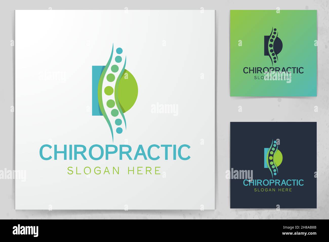chiropractic spine Logo Designs Vector Illustration Stock Vector