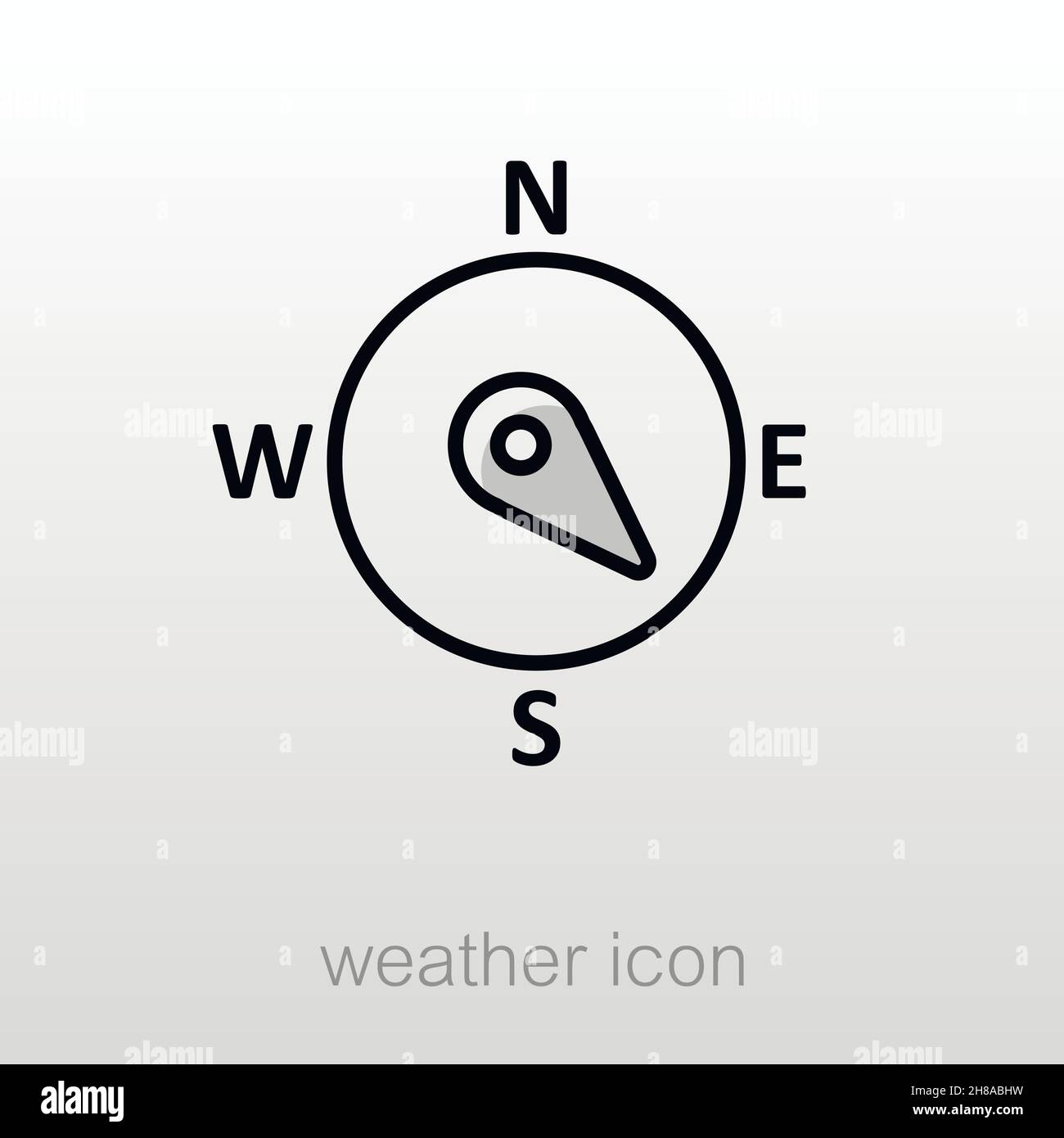Compass wind rose outline icon. Direction southeast. Meteorology. Weather. Vector illustration eps 10 Stock Vector