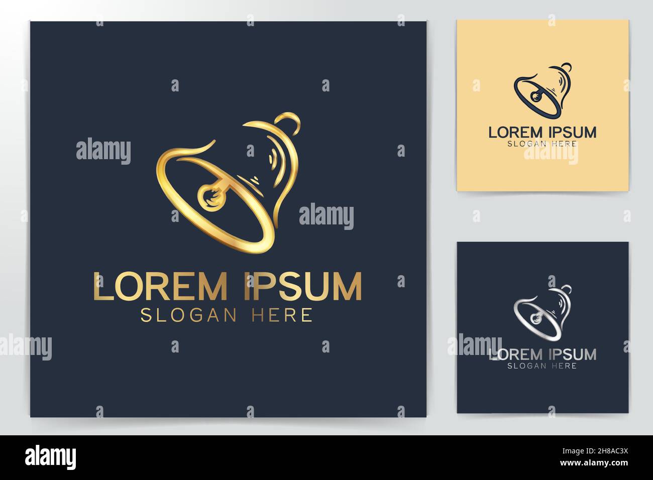 bell alarm, musical logo, vector illustration Stock Vector