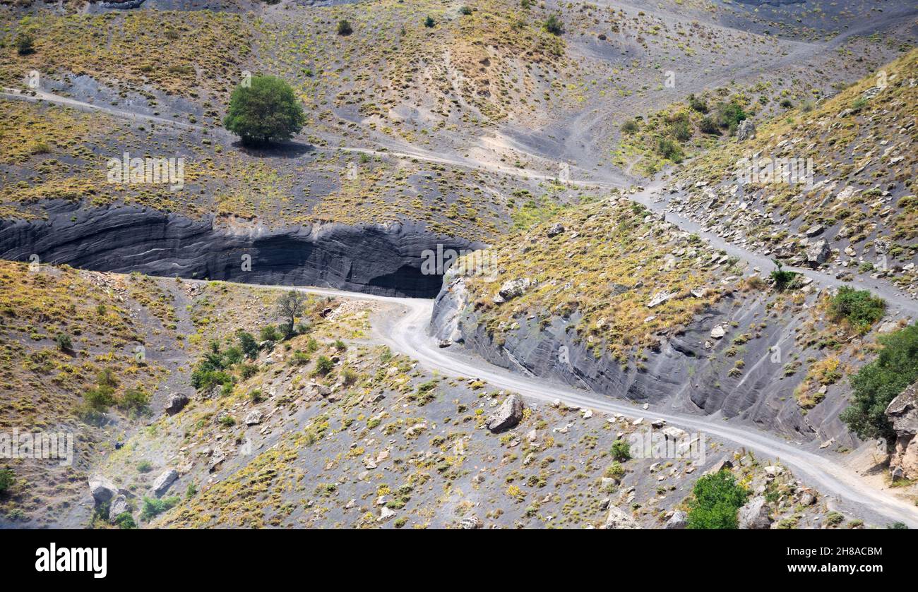 Photo of the Summer mountain serpentine road, Armenia, Tatev Stock Photo